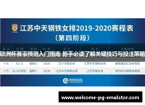 欧洲杯赛事预测入门指南 新手必读了解关键技巧与投注策略 欧洲杯赛事预测入门指南 新手必读了解关键技巧与投注策略
